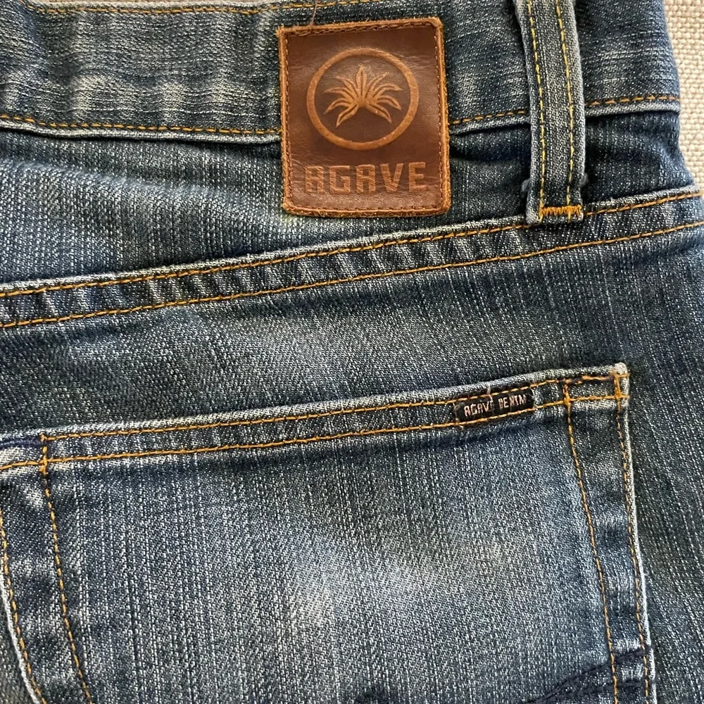AGAVE MADE IN USA Classic Straight Gringo Jeans in Blue Brown Flex Size 34 $198 - Picture 9 of 11
